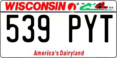 WI license plate 539PYT