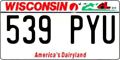 WI license plate 539PYU
