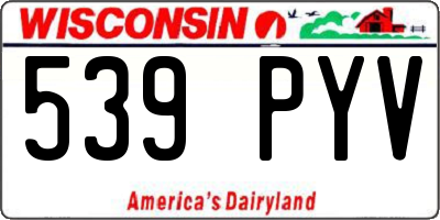 WI license plate 539PYV