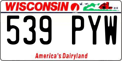 WI license plate 539PYW