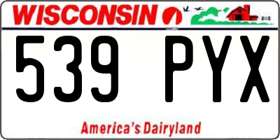 WI license plate 539PYX