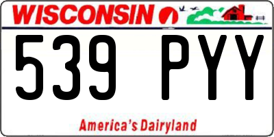 WI license plate 539PYY