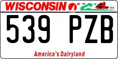 WI license plate 539PZB