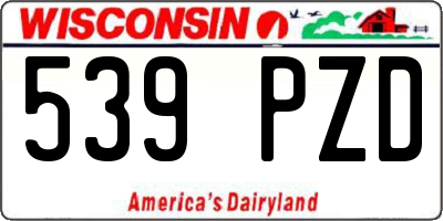 WI license plate 539PZD