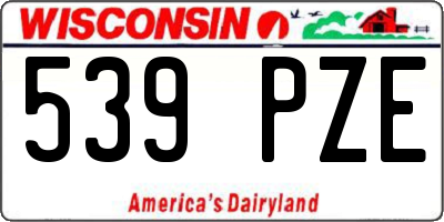 WI license plate 539PZE