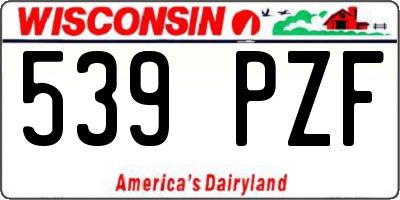 WI license plate 539PZF