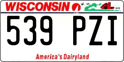 WI license plate 539PZI