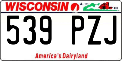 WI license plate 539PZJ