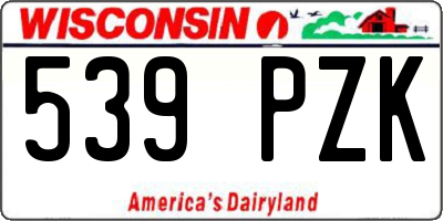WI license plate 539PZK