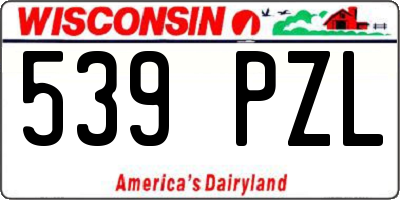 WI license plate 539PZL