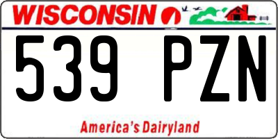 WI license plate 539PZN