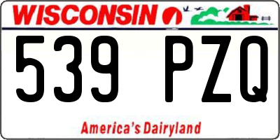 WI license plate 539PZQ