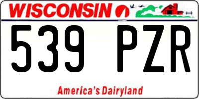 WI license plate 539PZR