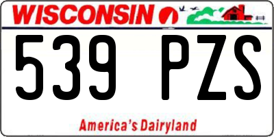 WI license plate 539PZS