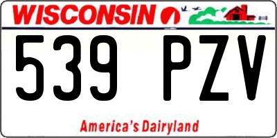 WI license plate 539PZV