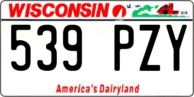 WI license plate 539PZY