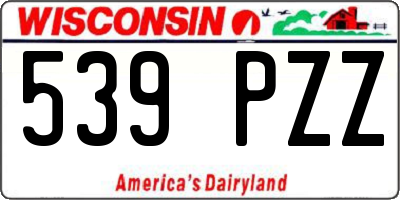 WI license plate 539PZZ