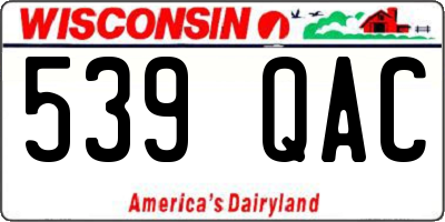 WI license plate 539QAC