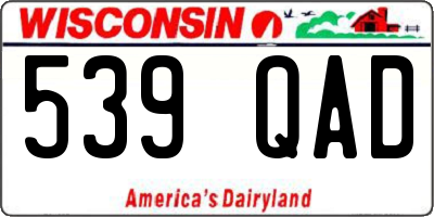 WI license plate 539QAD