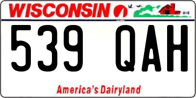 WI license plate 539QAH