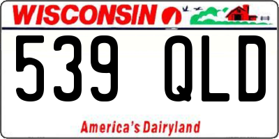WI license plate 539QLD