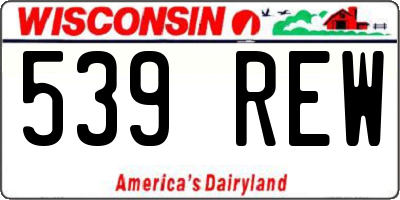 WI license plate 539REW