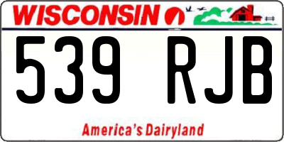 WI license plate 539RJB