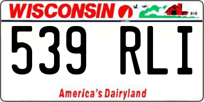 WI license plate 539RLI