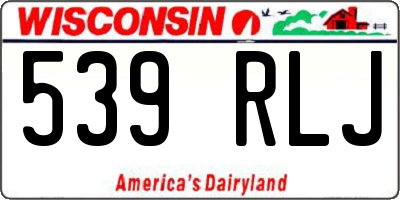 WI license plate 539RLJ