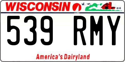 WI license plate 539RMY