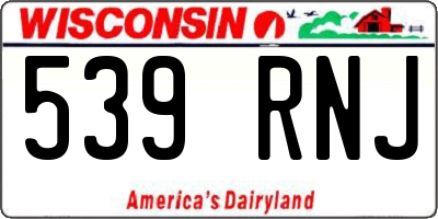 WI license plate 539RNJ