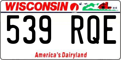 WI license plate 539RQE