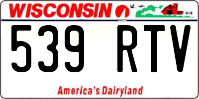 WI license plate 539RTV
