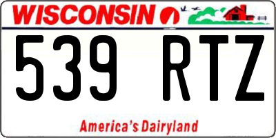 WI license plate 539RTZ