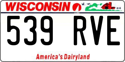 WI license plate 539RVE