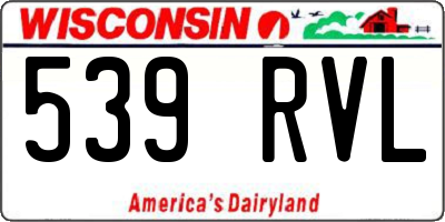 WI license plate 539RVL