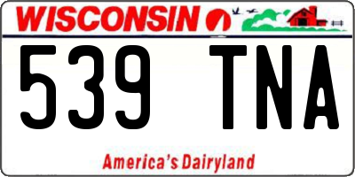 WI license plate 539TNA