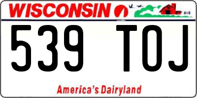 WI license plate 539TOJ
