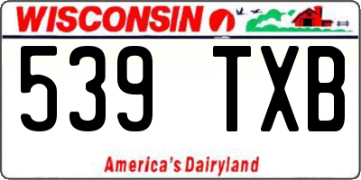 WI license plate 539TXB