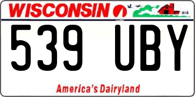 WI license plate 539UBY