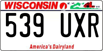 WI license plate 539UXR