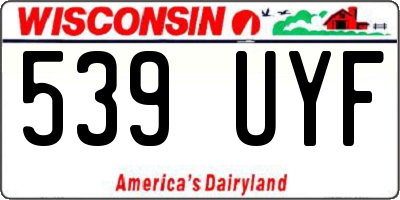WI license plate 539UYF