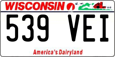 WI license plate 539VEI