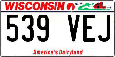 WI license plate 539VEJ