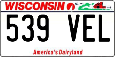 WI license plate 539VEL
