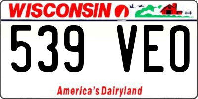 WI license plate 539VEO