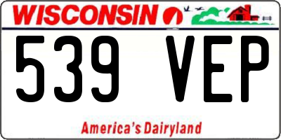 WI license plate 539VEP