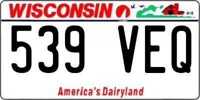 WI license plate 539VEQ
