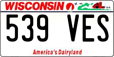 WI license plate 539VES