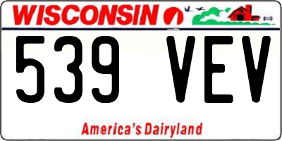 WI license plate 539VEV